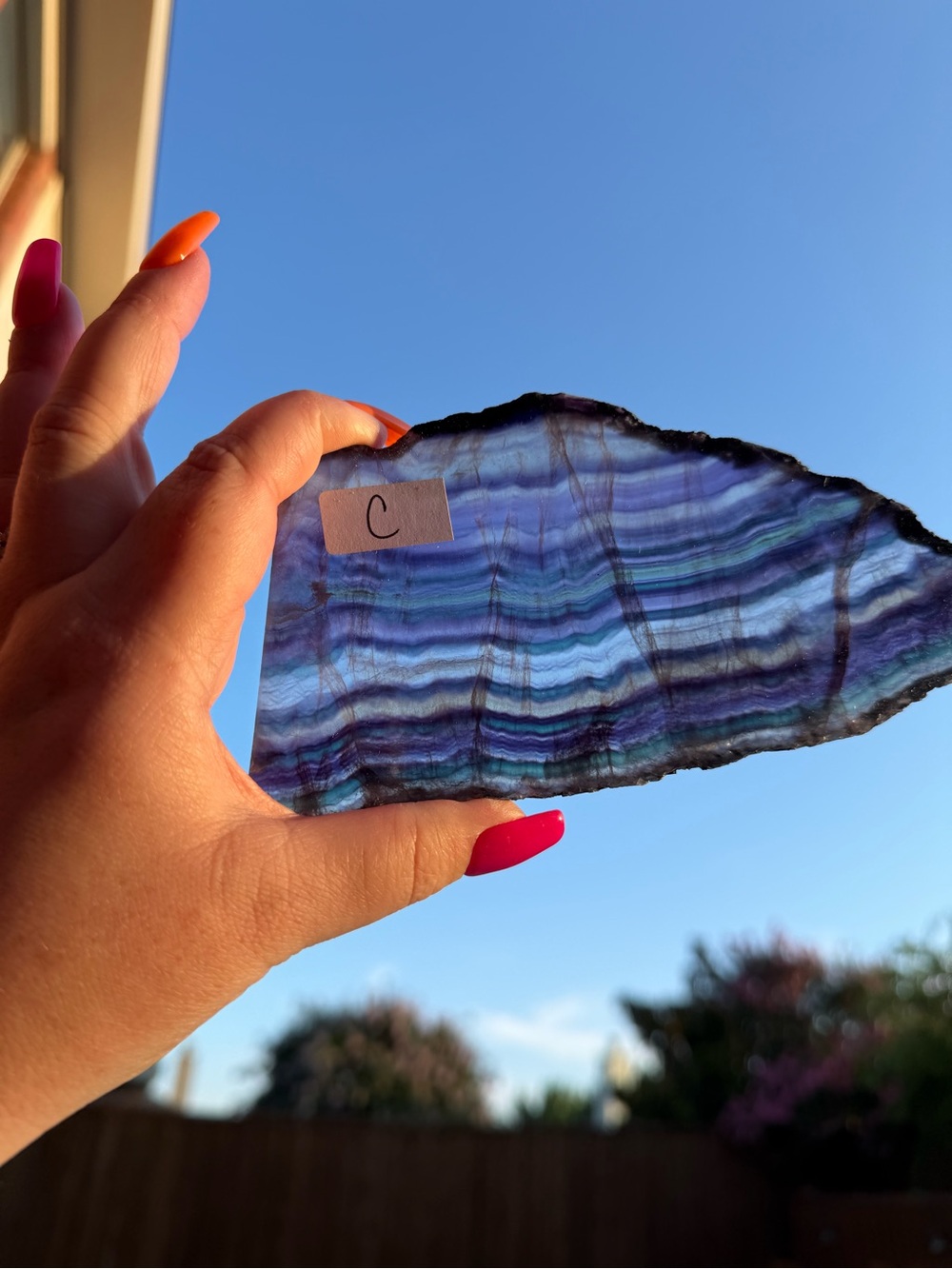 Translucent Blue & Purple Fluorite Slab C